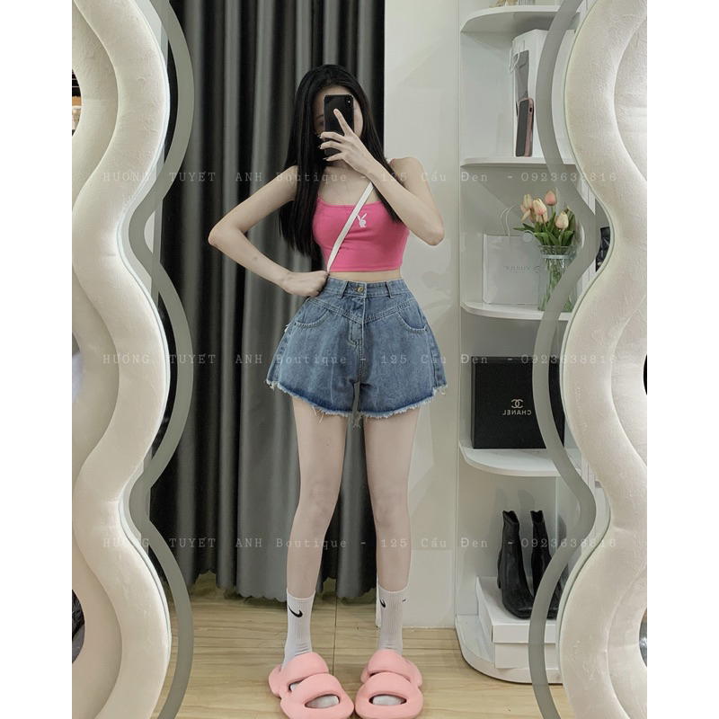 Short jeans ống loa
