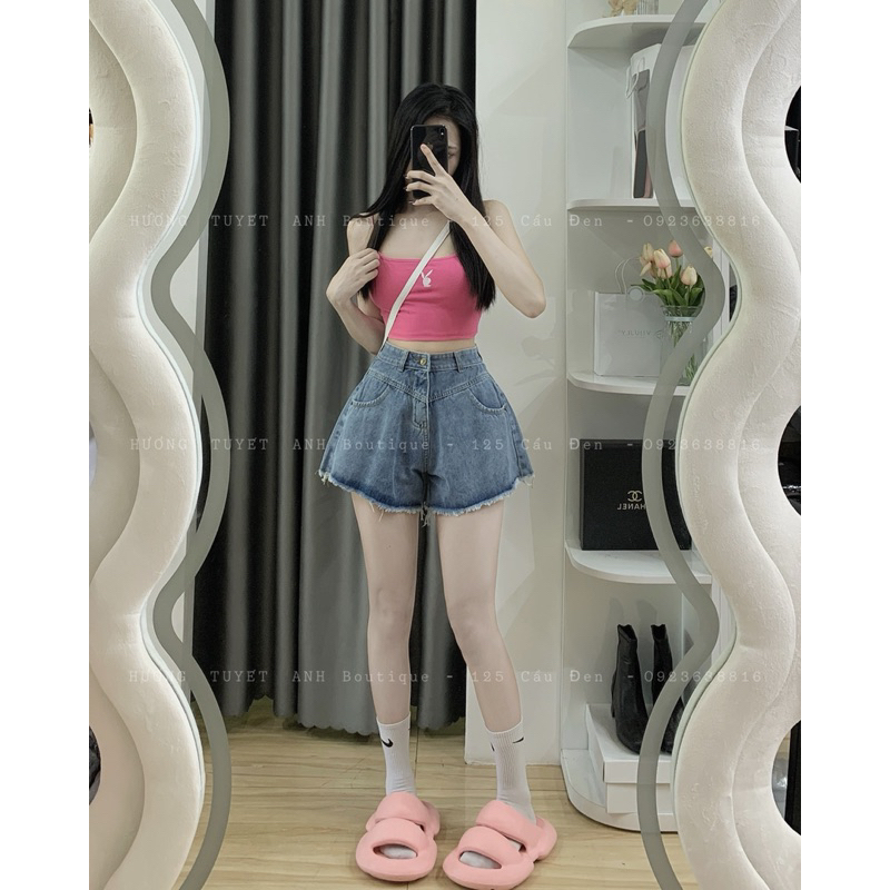 Short jeans ống loa