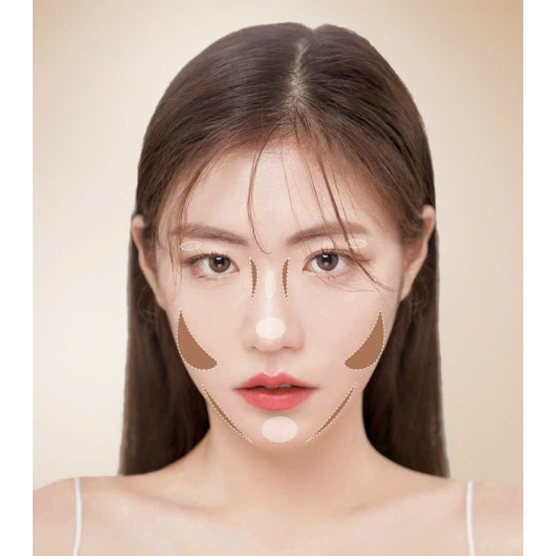 Bảng 2 ô Phấn Tạo Khối Bắt Sáng 3D khuôn mặt GeCoMo