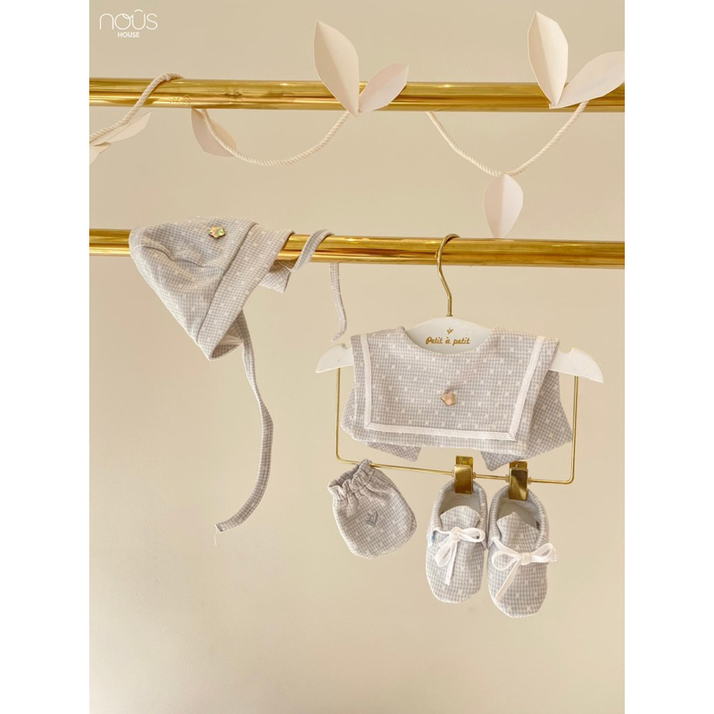 Sét Phụ Kiện Yếm Mũ Bao Tay Bao Chân cho bé sơ sinh Chính Hãng