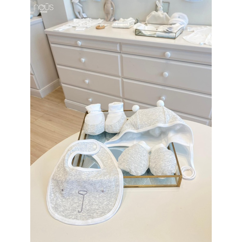 Sét Phụ Kiện Yếm Mũ Bao Tay Bao Chân cho bé sơ sinh Chính Hãng