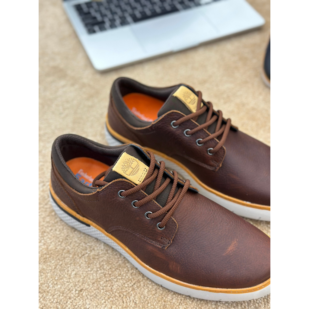 Giày Da Nam TimBerLand Thiết Kế Cột Dây Có Hai Màu Thanh Lịch - Chất Da Xịn Full Box - SAUVUIVE