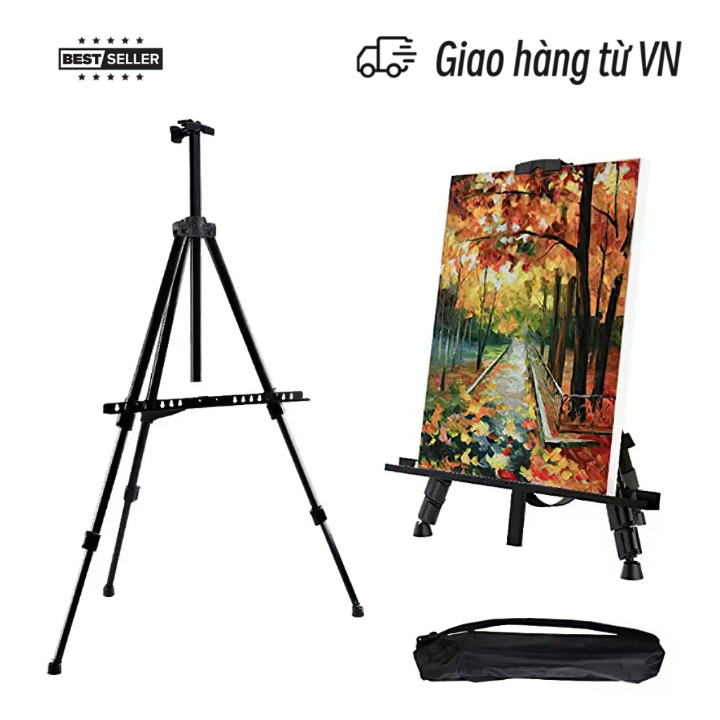 Giá vẽ sắt sơn tĩnh điện, gấp gọn cao 1m6