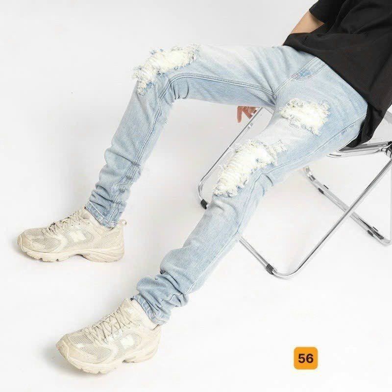 Quần Jean Nam Chất Bò DR9384RT Co giản Phối dây kéo Cá Tính Trẻ Trung