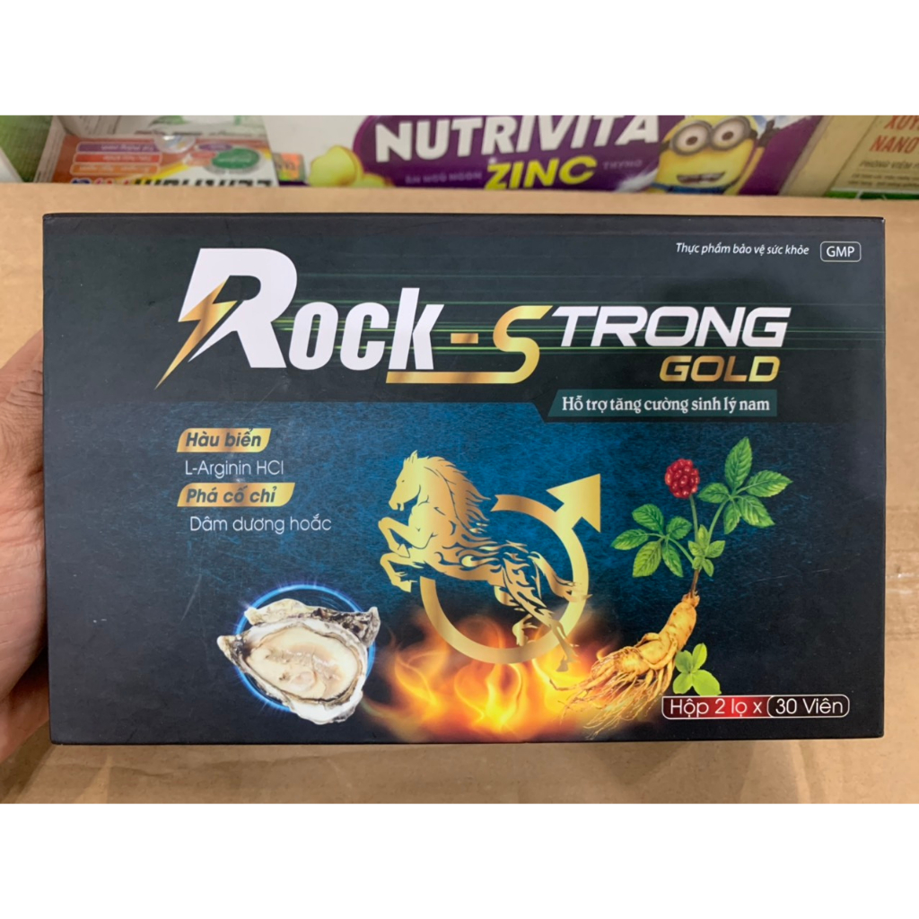 Hộp 2 lọ-Viên Uống Hàu Biển Tăng Cường Sinh Lý Nam Rock Strong Gold Giúp Bổ Thận,Tráng Dương, Tăng Cường Sinh Lý Nam