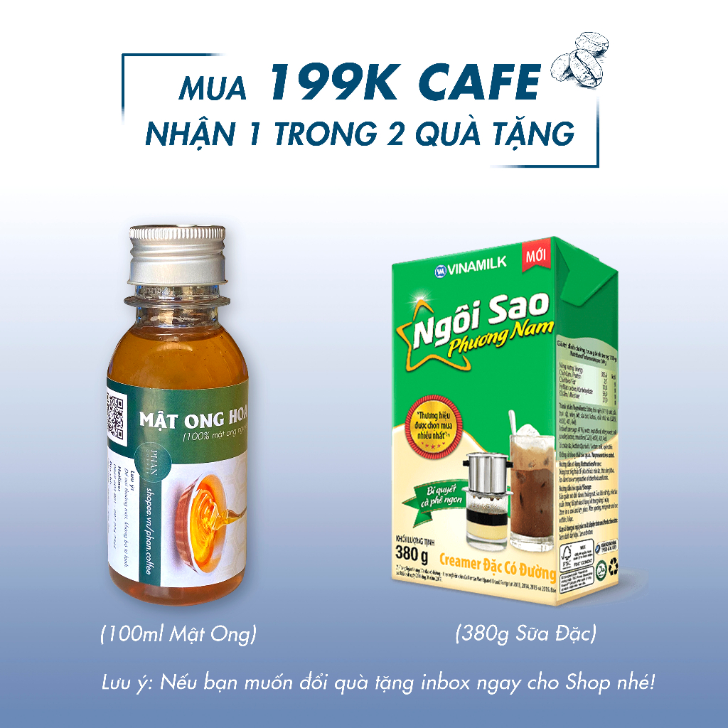 Cà phê Măng Đen Blend Robusta & Arabica nguyên chất rang mộc 100% đậm đà hậu ngọt thơm nồng Pha Phin, Pha Máy, Cold Brew
