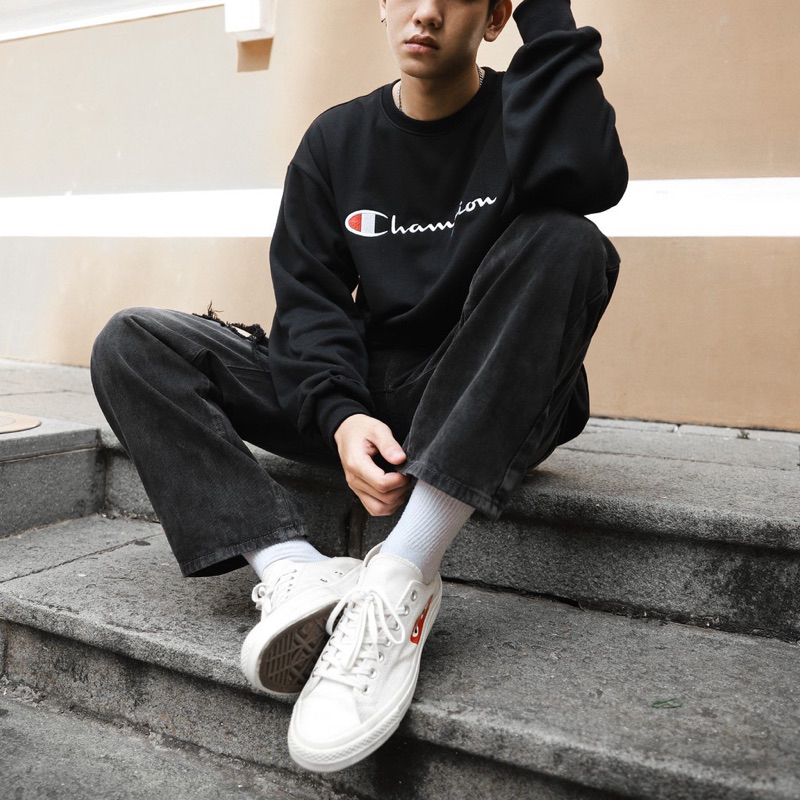 Áo Sweater Champion hàng nỉ bông cao cấp form rộng phù hợp với cả nam và nữ