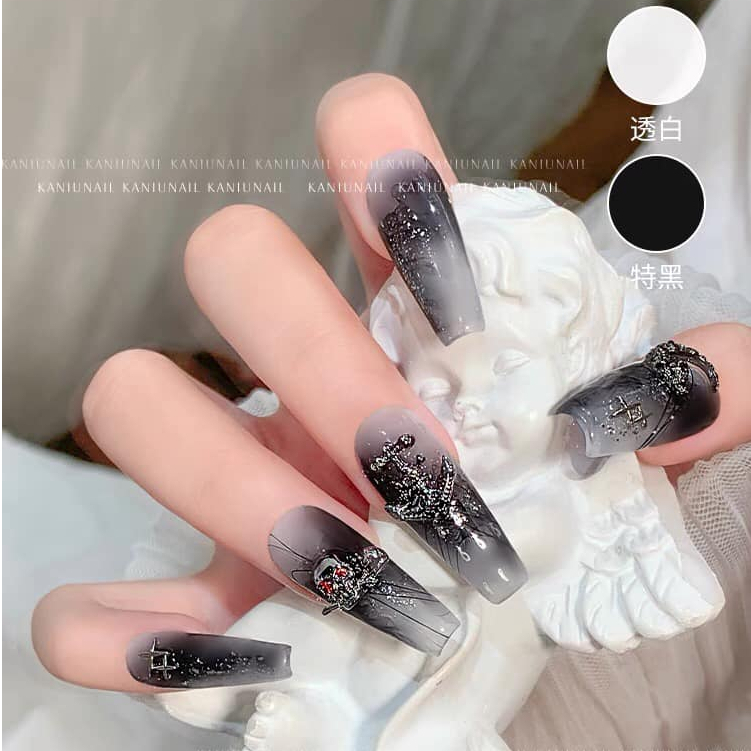 Charm nail Halloween hình nhện, đầu lâu, trái tim