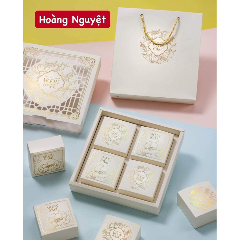 Hộp đựng bánh trung thu kèm túi 4 -6 bánh 150g - 200g nhiều mẫu