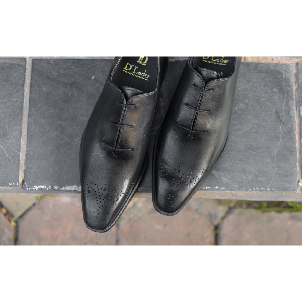 Giày Da Nam Kiểu Dáng Oxford Thời Trang Chất Liệu Da Bê Cao Cấp Nhập Khẩu
