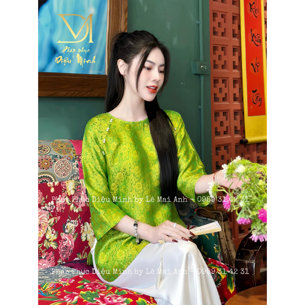 Bộ Đi Lễ Chùa , Đồ Lam Đi Chùa Nữ Bộ Lụa Ngọc Khuê Cao Cấp Và Sang Chảnh