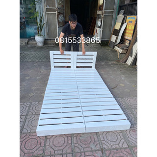 Giường gỗ pallet decor có ship hoả tốc