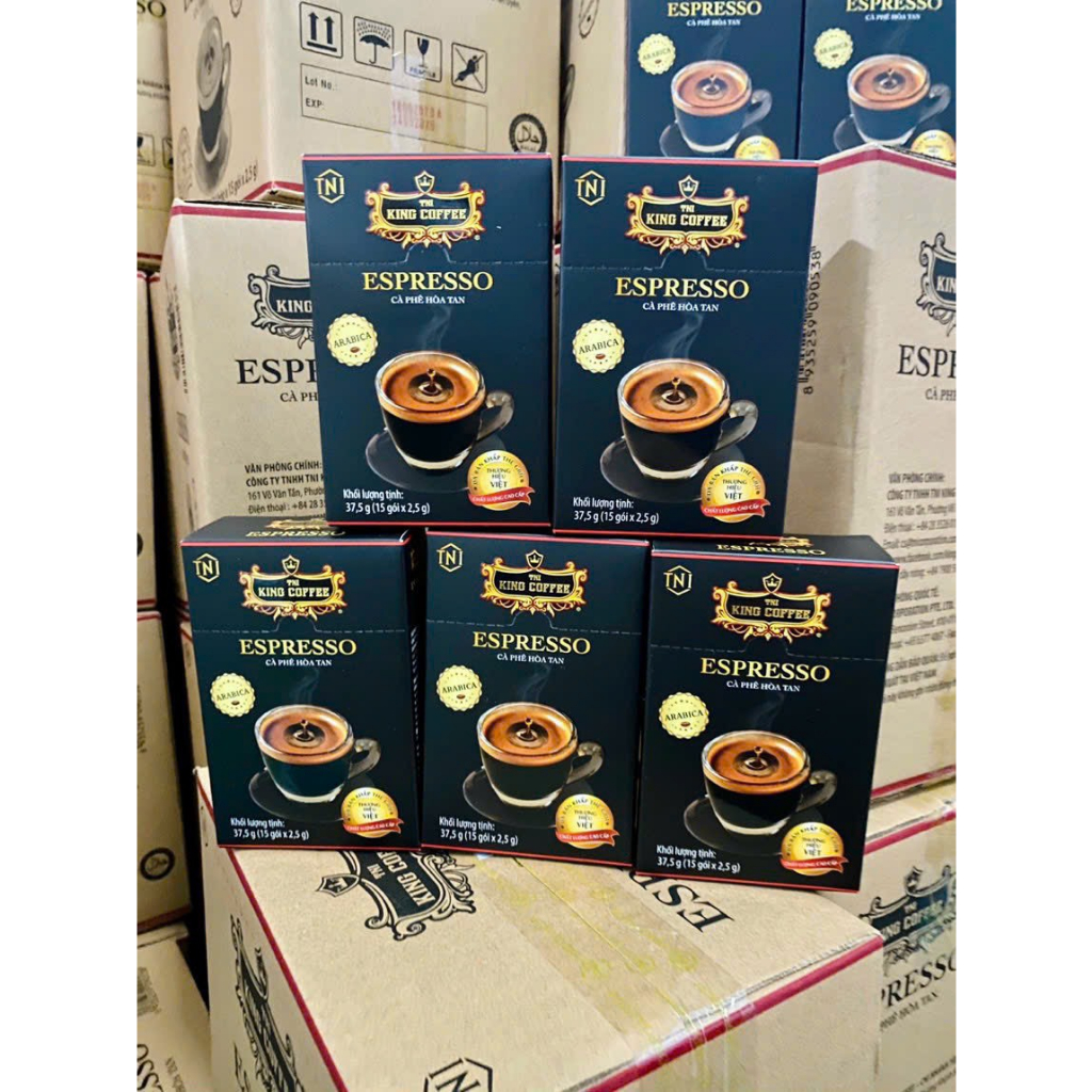 Cà Phê Hòa Tan đen Kingcoffee Espresso Hộp 15 Gói * 2,5gram