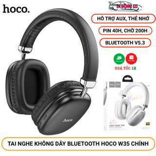 Tai nghe Chụp Tai Không Dây Có Micro Hoco W35 - Tai Bluetooth V5.3, Pin Trâu 40h Nghe Nhạc Xem Phim Cực Phê [CHÍNH HÃNG]