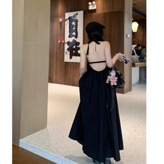 Đầm Maxi đi biển hở lưng cột dây 2 lớp (Ms 08)