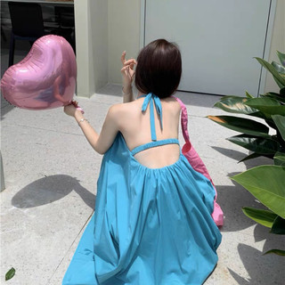 Đầm Maxi đi biển hở lưng cột dây 2 lớp
