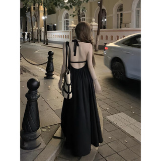 Đầm Maxi đi biển hở lưng cột dây 2 lớp (Ms 08)