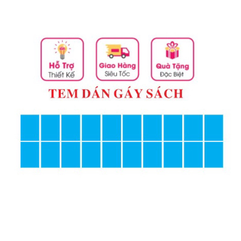 Tem nhãn dán gáy sách đề can dán gáy sách nhãn dán mầu