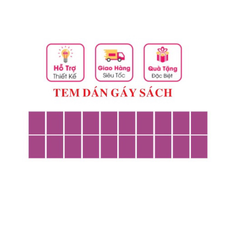 Tem nhãn dán gáy sách đề can dán gáy sách nhãn dán mầu