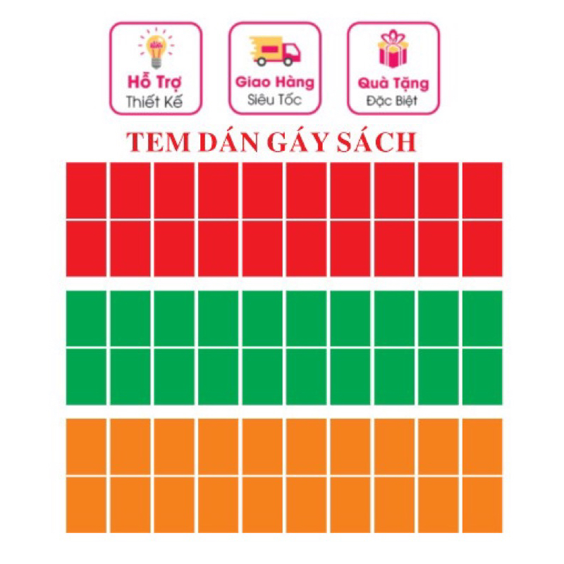 Tem nhãn dán gáy sách đề can dán gáy sách nhãn dán mầu