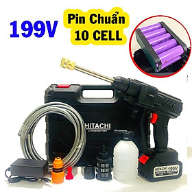 Máy rửa xe cầm tay hitachi 199v, Máy rửa xe mini gia đình