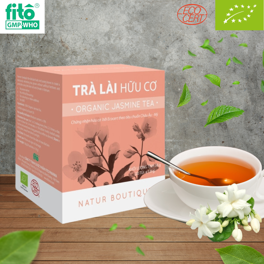 Trà Lài Hữu Cơ chống lão hóa, tốt tim mạch, ngừa ung thư, dạng 20 túi lọc (Organic Jasmine Tea)