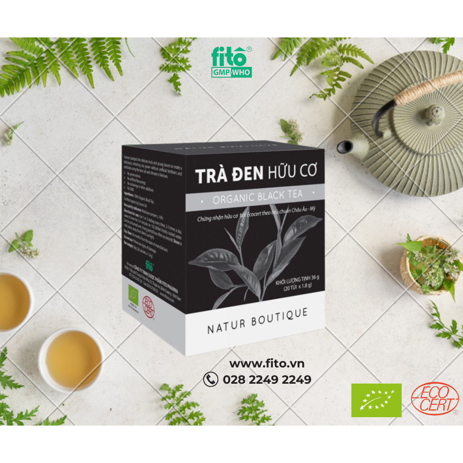 Trà Đen Hữu Cơ giảm cân, ngừa lão hóa, ngừa ung thư, giảm cholesterol , dạng 20 túi lọc (Organic Black Tea, 20 teagags)