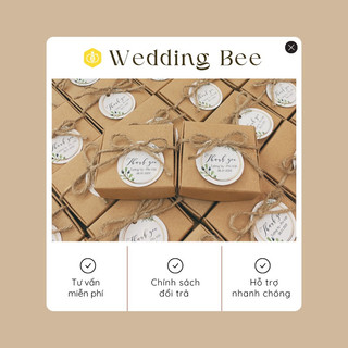 Set 30 Hộp quà cưới Kraft đựng kẹo (Kèm phụ kiện dây + tag) - Quà cám ơn tiệc cưới - Quà tặng sự kiên