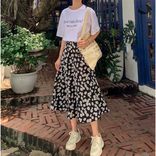 Pass chân váy hoa cúc Vintage