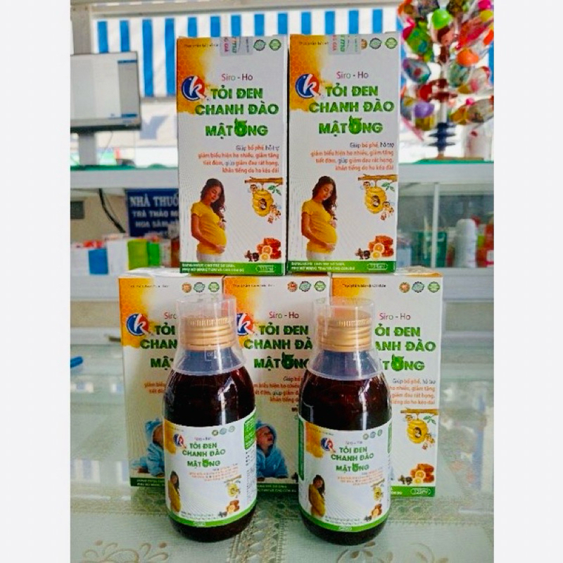 SIRO TỎI ĐEN CHANH ĐÀO MẬT ONG