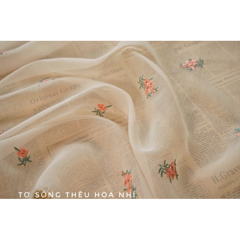 Tơ Nhũ Thêu Hoa Nhỏ