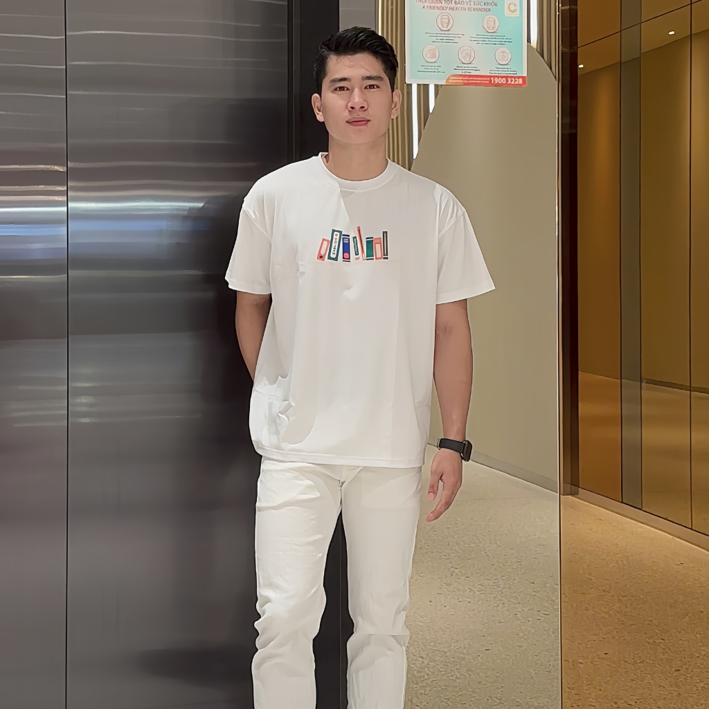 Áo thun DLL Casual tee in họa tiết, áo phông unisex bam nữ basic freesize