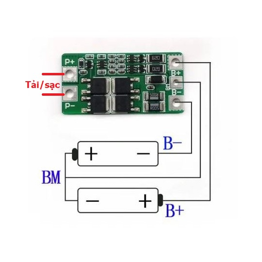 Mạch sạc và bảo vệ pin 2S 6.4V LiFePO4 Lithium Phosphat/Pin 32650 hàn kẽm sẵn