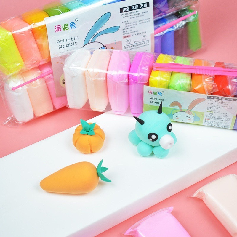 Đất Sét Tự Khô 36 Màu An Toàn Nặn Hình Cao Cấp Siêu Nhẹ Dành Cho Bé Làm Butter Slime Trang Trí