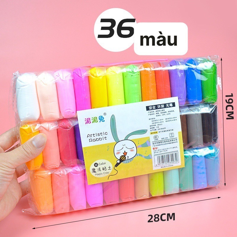 Đất Sét Tự Khô 36 Màu An Toàn Nặn Hình Cao Cấp Siêu Nhẹ Dành Cho Bé Làm Butter Slime Trang Trí