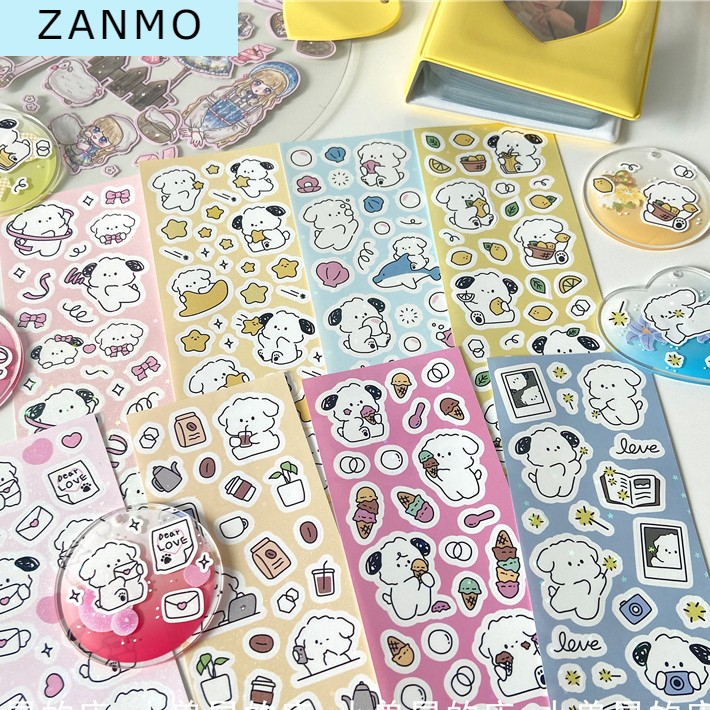 Nhiều Mẫu hình dán sticker cún kim tuyến - hình dán chó con dễ thương phong cách hàn quốc