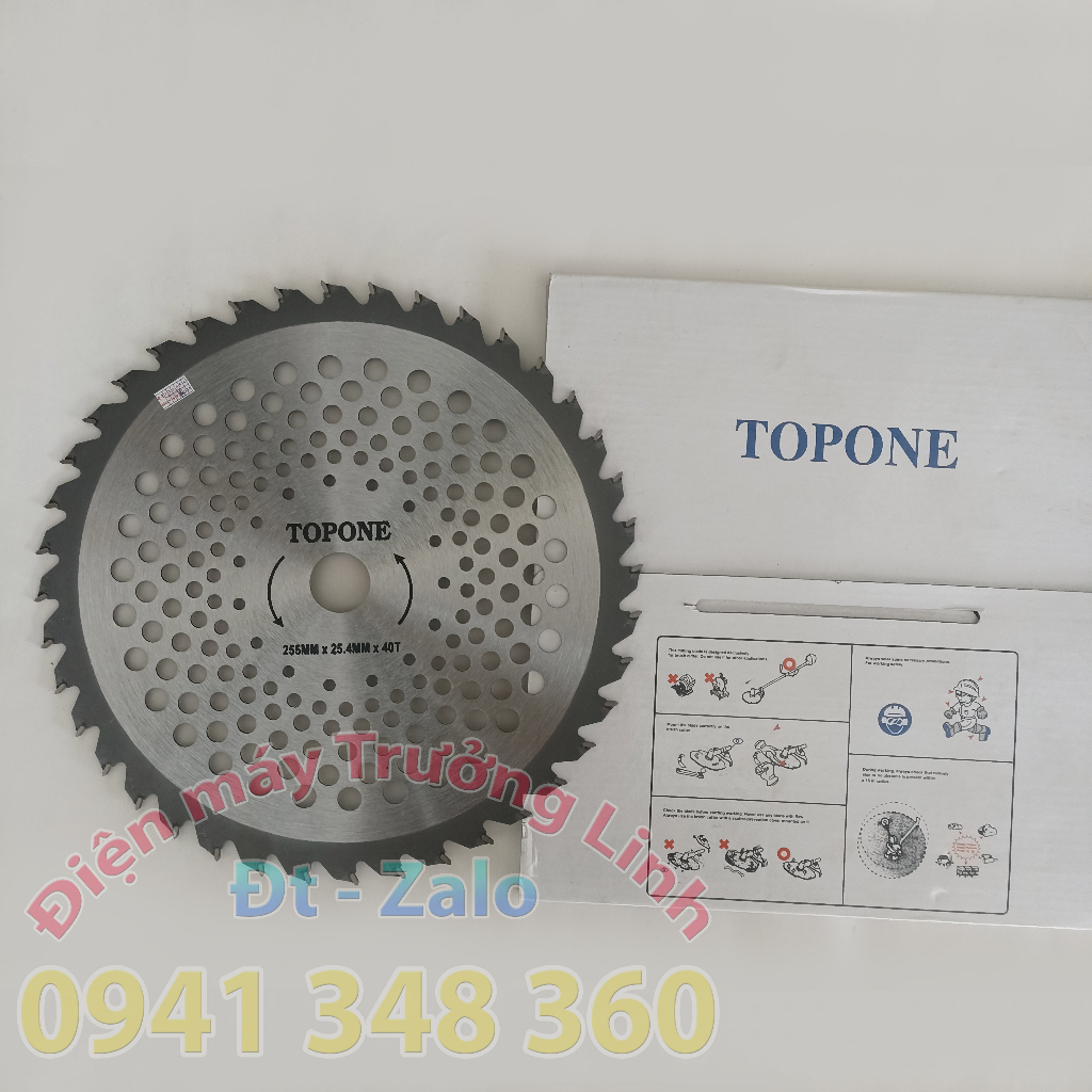Dao cắt cỏ tròn hợp kim TOPONE chính hãng phù hợp với mọi loại máy cắt cỏ