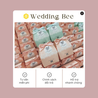 Quà cám ơn tiệc cưới - Quà tặng sự kiện: Set 100 Combo Hộp quà cưới Sweet Love + kẹo socola + tag (Chưa gấp hoàn thiện)