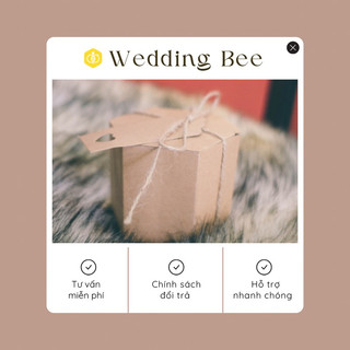 Set 50 hộp quà cưới kraft lục lăng + thank tag trơn