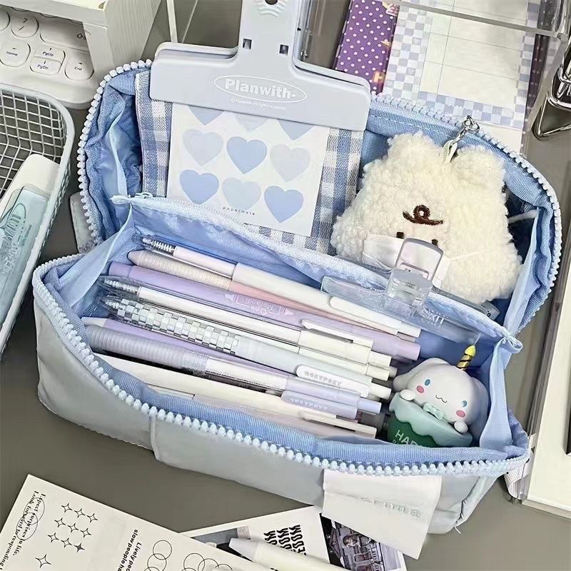 Túi Đựng Viết Kích Cỡ Lớn Màu Pastel Dễ Thươn TB005