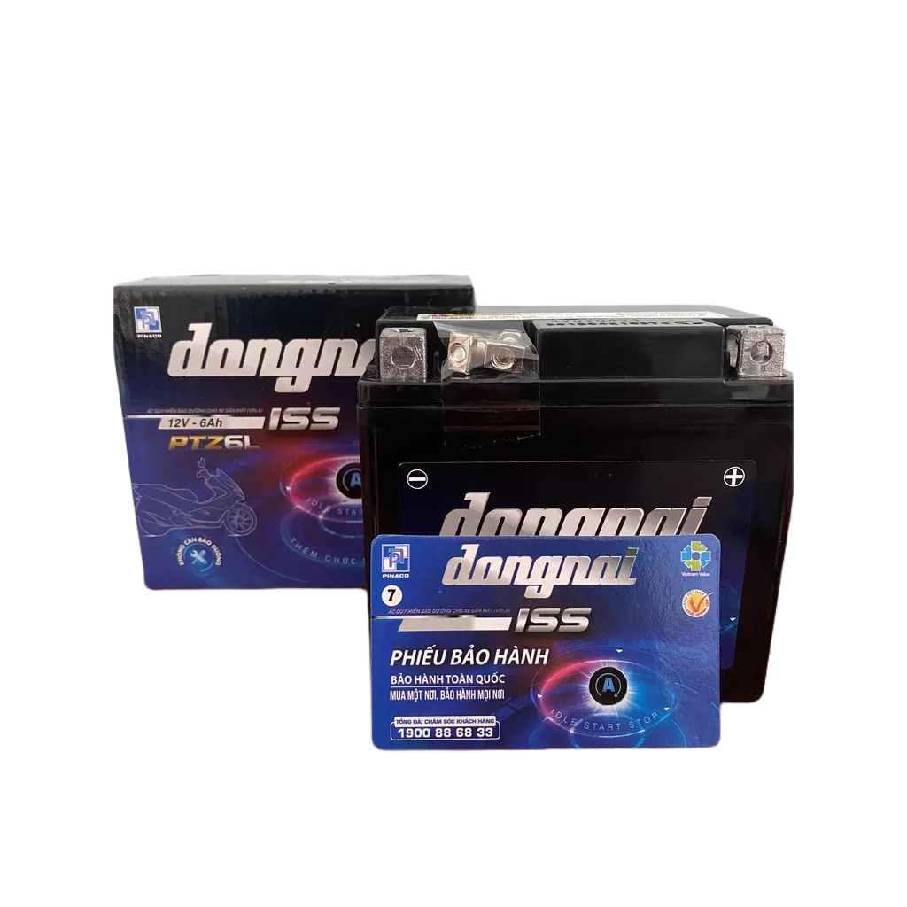 Bình Ắc Quy Khô PiNaCo Đồng Nai Chính Hãng PTZ6L,12V - 6Ah dùng cho các dòng xe Lead ,Vision 125,ABL125,SH Mode, SH Viêt