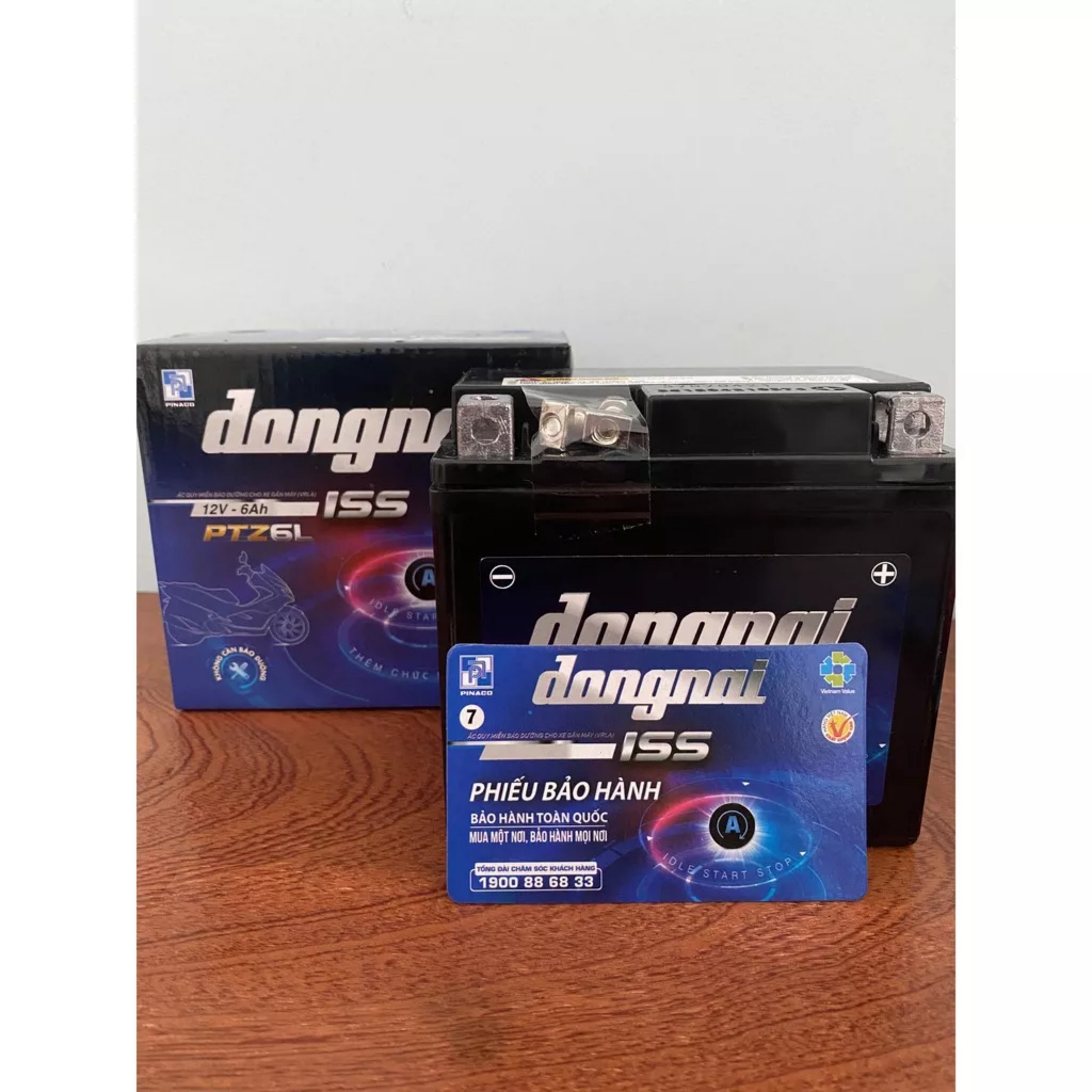 Bình Ắc Quy Khô PiNaCo Đồng Nai Chính Hãng PTZ6L,12V - 6Ah dùng cho các dòng xe Lead ,Vision 125,ABL125,SH Mode, SH Viêt