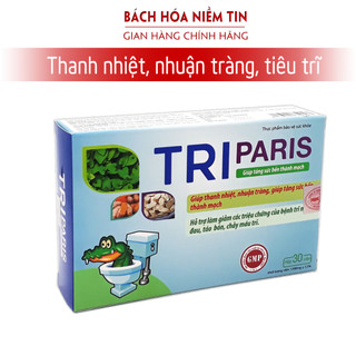 Viên uống tiêu Trĩ - Paris - Diếp cá, Nano Curcumin,Hạt dẻ giúp thanh nhiệt, nhuận tràng, tiêu trĩ, táo bón - Hộp 30V