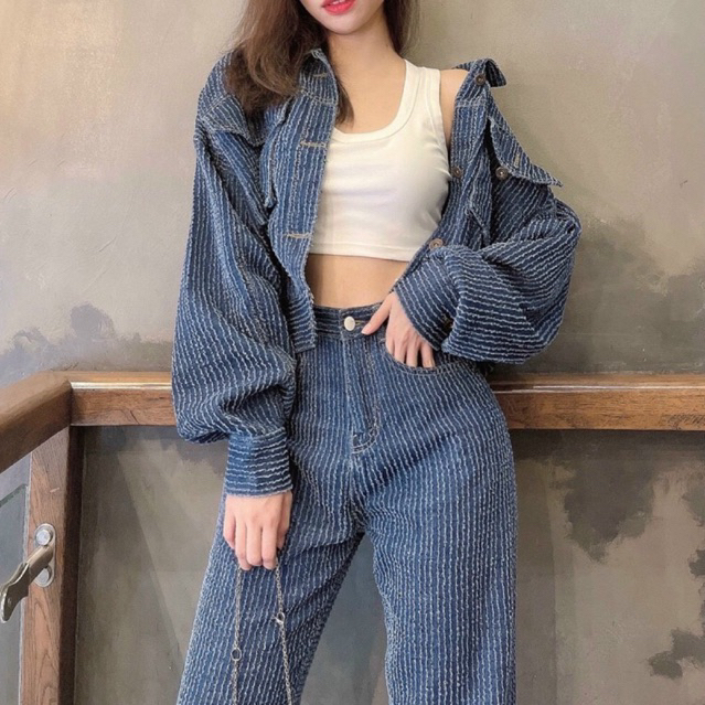 QUẦN JEANS SUÔNG DÀI RÁCH HOT HIT HOẠ TIẾT XƯỚC trendi