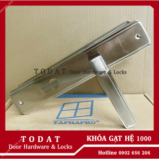 Khóa tay gạt hệ 1000 taphapro trắng bóng dùng cho cửa nhôm, sắt, gỗ đố 4x8