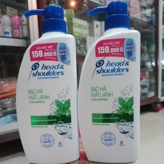 Dầu gội sạch gàu head & shoulders 625ml với bạc hà mát lạnh sảng khoái da đầu
