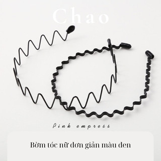 Băng đô cài tóc, bờm tóc nữ Nhật Bản đơn giản màu đen KT26