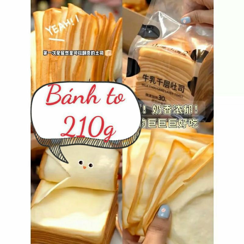 Bánh Gối Ngàn Lớp Bơ Sữa Siêu Ngon Gói Lớn 210g