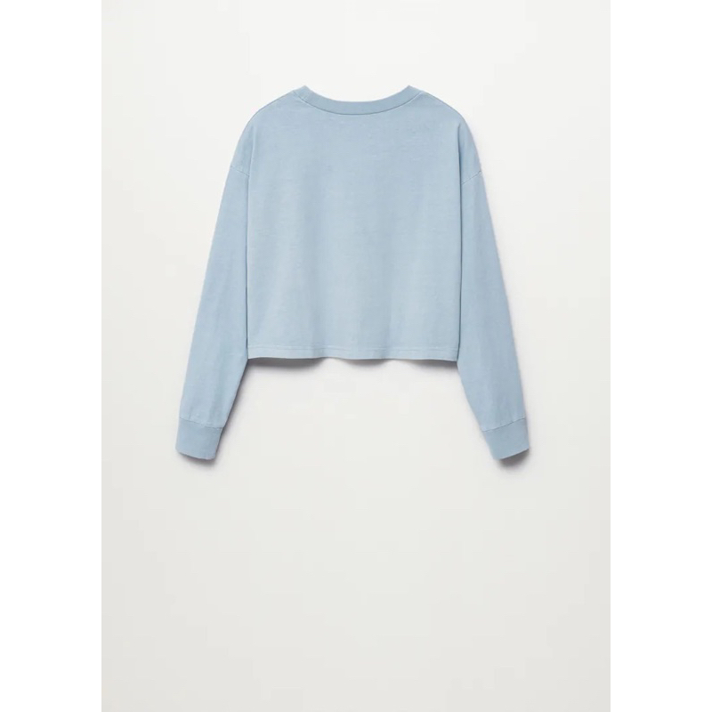 Áo thun croptop dài tay in chữ Mango auth new tag