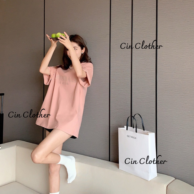 Áo Phông Essentials Hồng Cam Chữ Cao Su Hàng Quảng Châu Cao Cấp